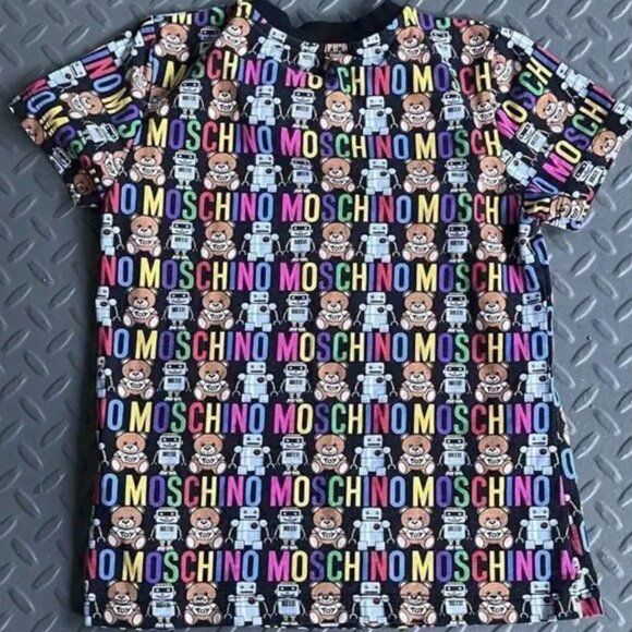 MOOSCHINO Kids Teddy Bear/Robot AOP T-Shirt - Picture 4 of 4